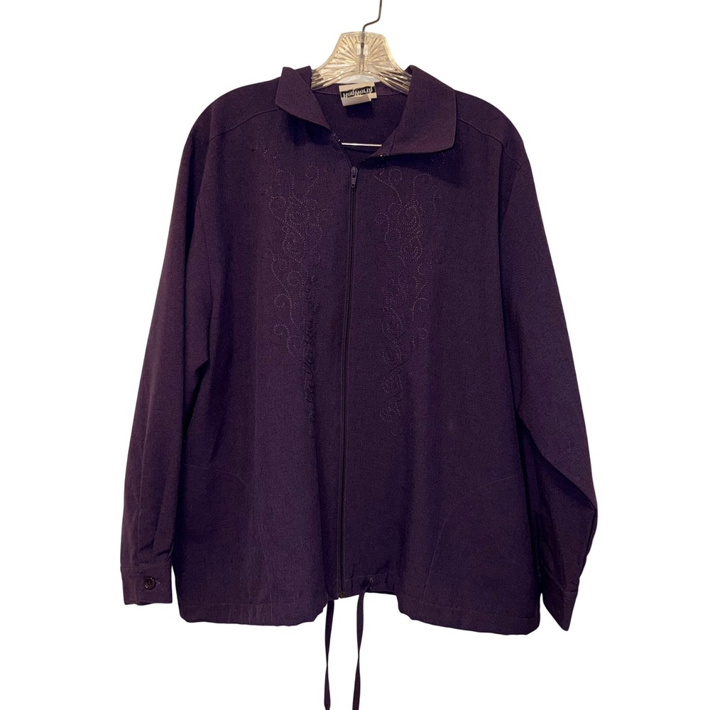 BonWorth Vintage Y2K Zip Front Jacket Womens M Petite Purple Polyester